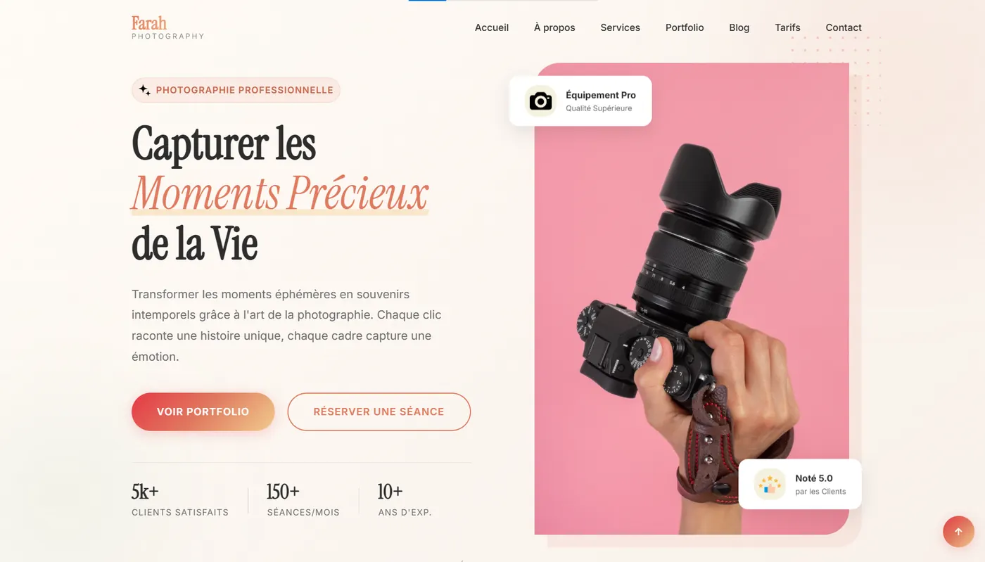 Capture du site Studio Photo, portfolio réalisé par Wevtex