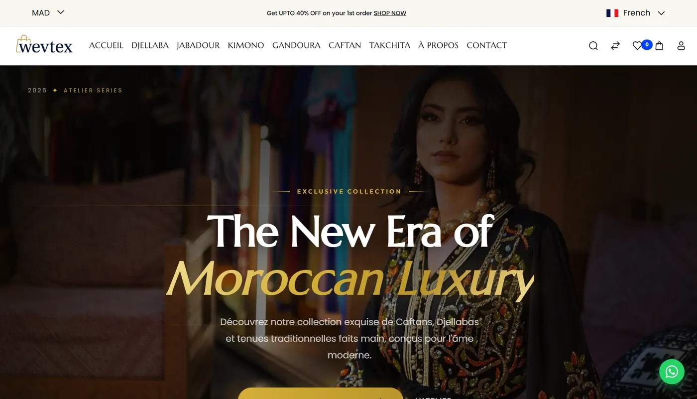 Capture du site Maison Couture, e-commerce réalisé par Wevtex